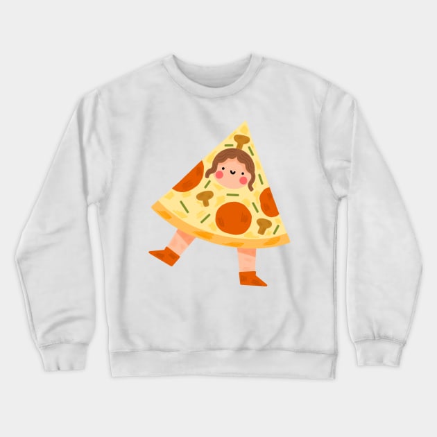 Pizza girl Crewneck Sweatshirt by Mangayubecik